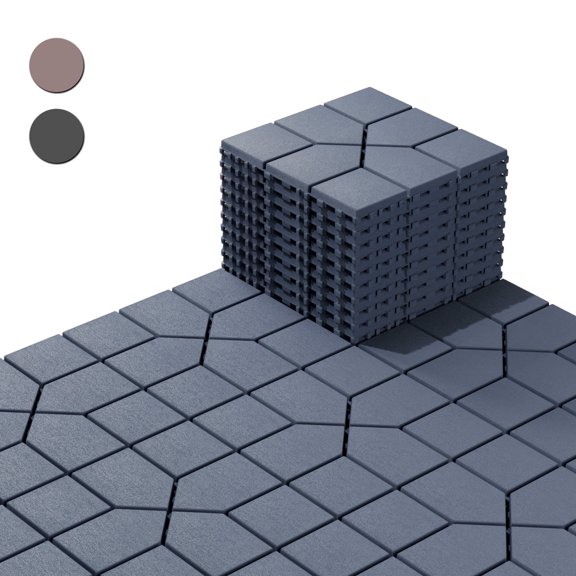 Plastic Interlocking Deck Tiles, 44 Pack 12"x12" Outdoor Floor Tiles, All-Weather Waterproof Patio Tiles for Poolside, Balcony, Backyard – Easy Snap-Together Design & Durable PP Material