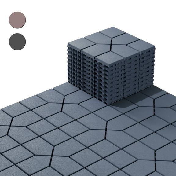 Plastic Interlocking Deck Tiles, 44 Pack 12"x12" Outdoor Floor Tiles, All-Weather Waterproof Patio Tiles for Poolside, Balcony, Backyard – Easy Snap-Together Design & Durable PP Material