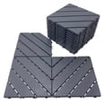 thumbnail image 1 of Plastic Interlocking Deck Tiles, 44 Pack 12"x12" Waterproof Non-Slip Outdoor Patio Flooring, Drainable Snap Together Decking Tiles for Poolside, Porch, Garden, Backyard & Shed Floor, Grey, 1 of 12