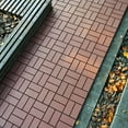 thumbnail image 1 of Plastic Interlocking Deck Tiles,44 Pack Patio Deck Tiles,12"x12" Square Waterproof Outdoor All Weather Use, Patio Decking Tiles for Poolside Balcony Backyard, Brown, 1 of 8