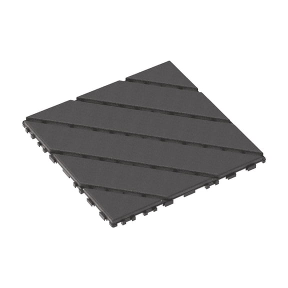Plastic Interlocking Deck Tiles, 44-Piece Patio Deck Tile Set, 12"x12" Square Design, Waterproof and All-Weather Outdoor Use, Ideal for Poolside, Balcony, or Backyard Applications, Grey Color
