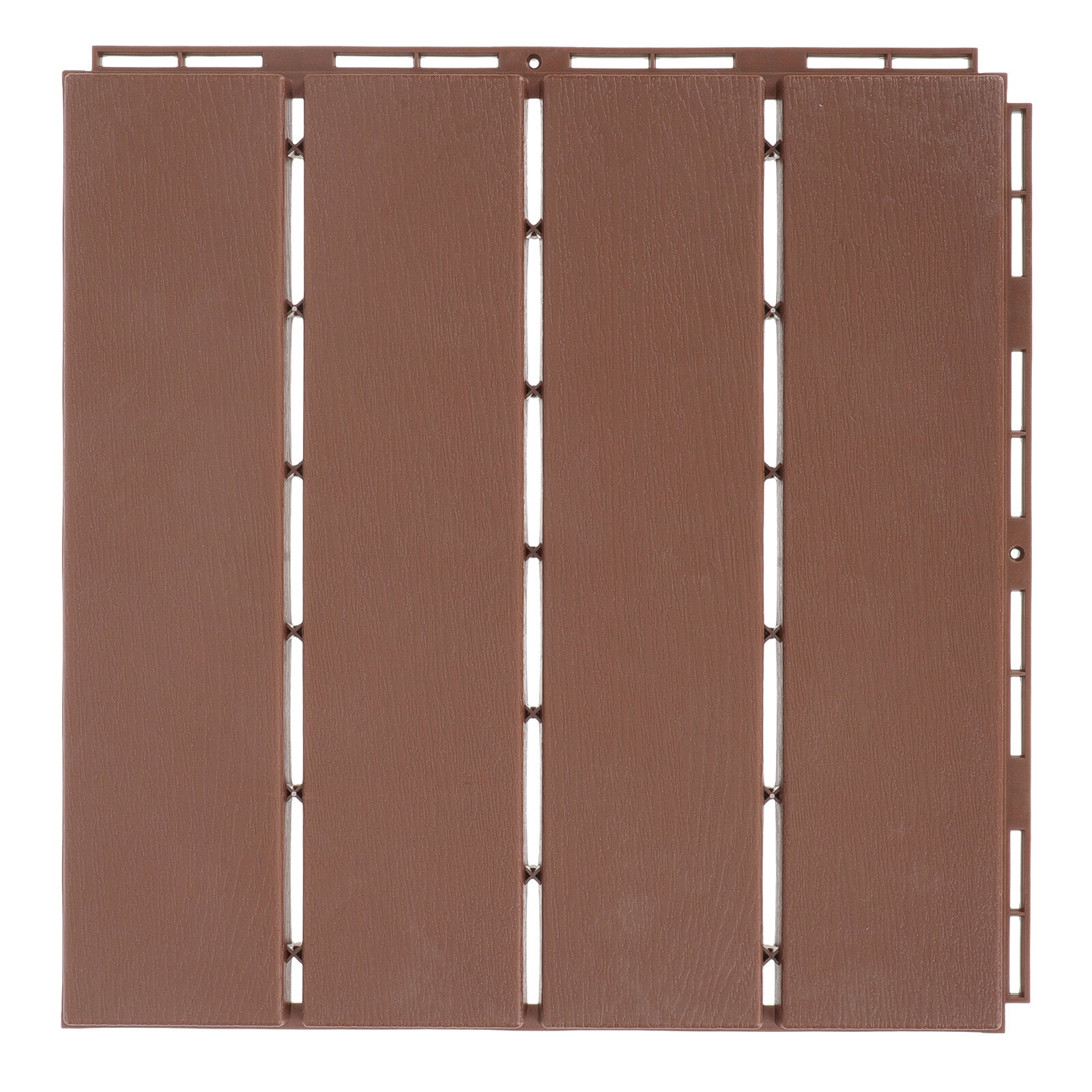 Plastic Interlocking Deck Tiles, 9 Pack Patio Deck Tiles, 12"x12" Outdoor Flooring, Patio Floor Decking Tiles for Porch Poolside Balcony Backyard, Dark Brown