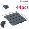 thumbnail image 1 of Plastic Interlocking Floor Tiles - 44 Pieces Waterproof Outdoor Indoor Floor Tiles for Porches, Poolside, Balconies, Backyards - Easy Installation, 1 of 5