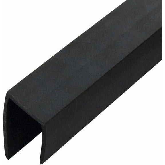 Plastic J Channel Fits Material 1/2 Inch Thick Black Styrene Cap Moulding 8 Foot Length Pro Pack (Pack of 5, 40 Feet Total)