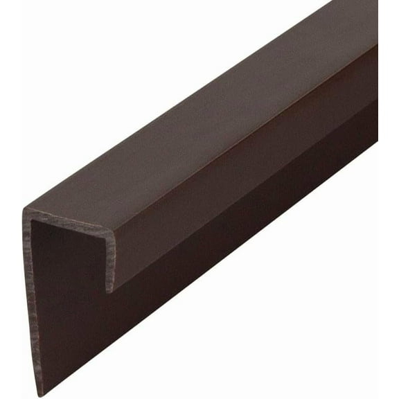 Plastic J Channel Fits Material 1/2 Inch Thick Brown Styrene Cap Moulding 46 Inch Length (Pack of 2)