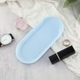 thumbnail image 1 of Plastic Jewelry Tray Decorative Dish Small Oval Candy Dessert Plate Manicure Tools Placing For Home Salon Storage(Blue, 18*8.5cm), 1 of 7
