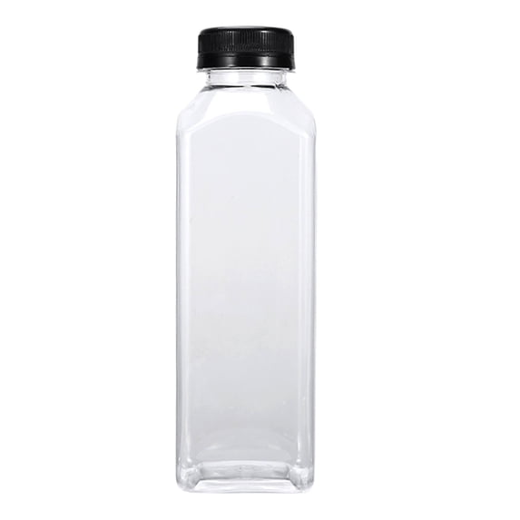 Plastic Juice Bottles with Caps, Clear Empty Reusable Water Bottles, Disposable Beverage Containers Bulk for Juicing Smoothies Turmeric Juice Milk and Other Beverages, 500ML