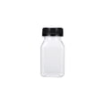 thumbnail image 1 of Plastic Juice Bottles, Clear Plastic Containers with Lids, 4Oz Square Shape, Black Screw Top, Cold Beverage Holding, Backyard Picnic, Transparent Body, 1 Pc, 1 of 8