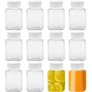 Plastic Juice Bottles with Lids 3.38oz, 12pcs Small Clear Empty Reusable Storage Bottle Container for Juicing Smoothie