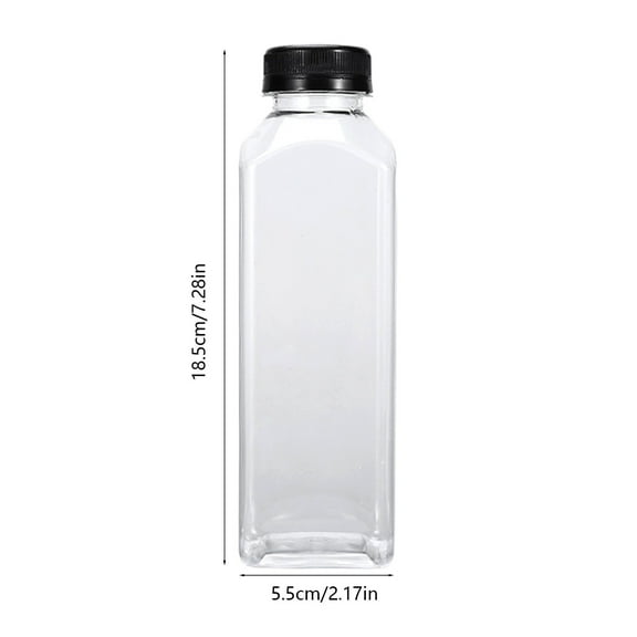 Plastic Juices Bottle Reusable Transparent Clear Beverage Containers With Lids For Juices Drinking Tea Milk Water Fridge Storage (500Ml)