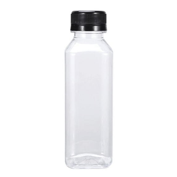 Plastic Juices Bottle Reusable Transparent Clear Beverage Containers With Lids For Juices Drinking Tea Milk Water Fridge Storage