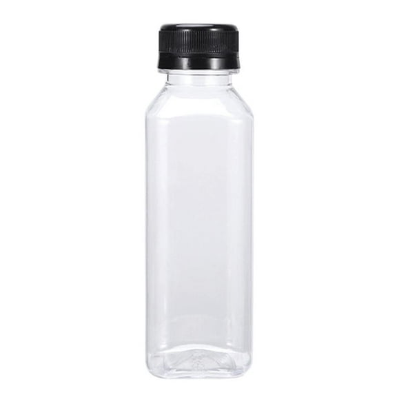 Plastic Juices Bottle Reusable Transparent Clear Beverage Containers With Lids For Juices Drinking Tea Milk Water Fridge Storage