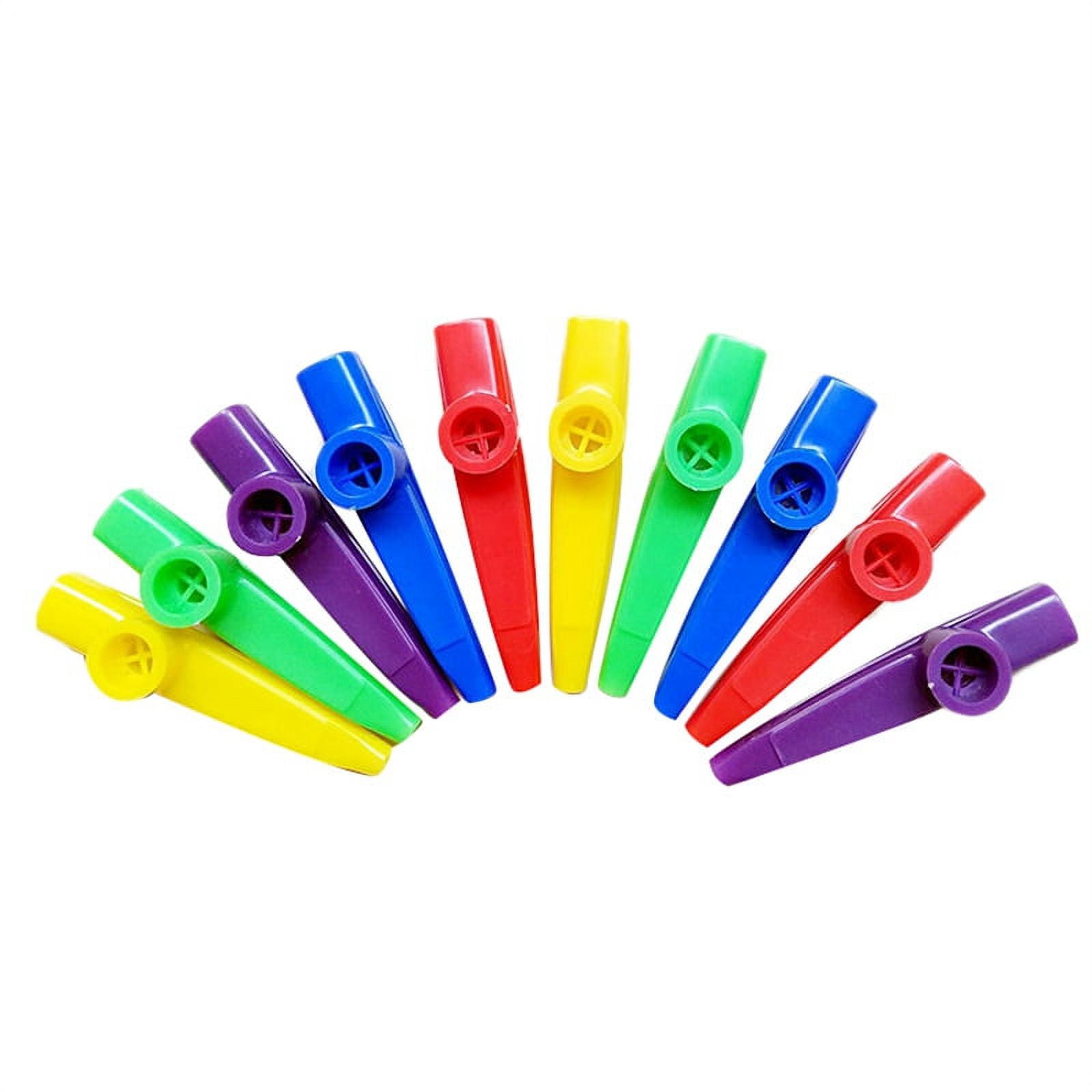 Plastic Kazoos Musical Instruments with Flute Diaphragms for Gift, Prize and Party Favors 5 Colors (10 Pieces)
