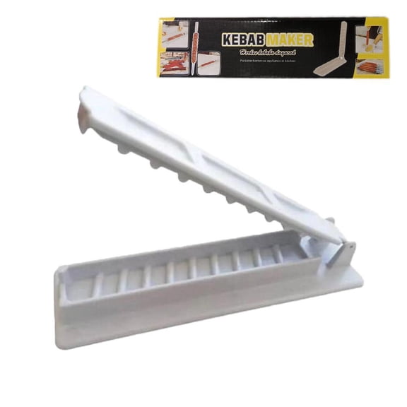 Plastic Kebab Maker - White Manual Kabob Machine Barbecue Skewer Maker - Easy to Clean, Reusable - Perfect for Barbecue Party and Outdoor Activities