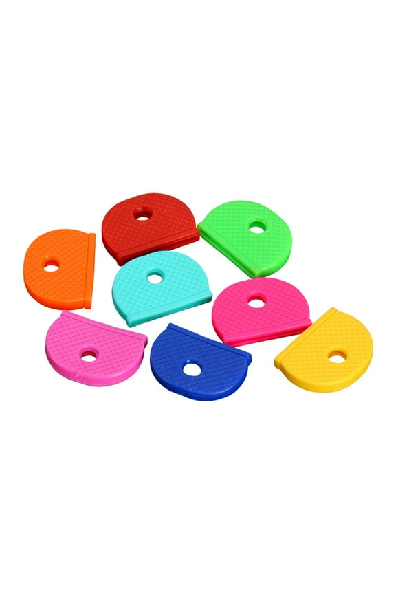 Plastic Key Cover Flexible Colored Covers,Key Covers in 8 Colors,Universal Key Caps Color-Coded Key Protectors,Keys Identifier Home Easy Colors Identifying and Organization,2.5x1.8 cm(Multicolor)