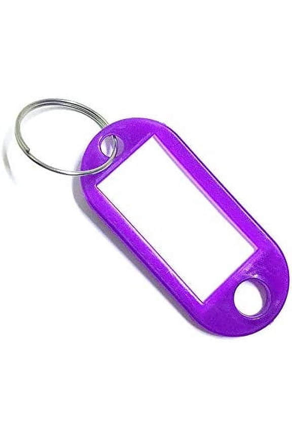 Plastic Key Tags 100 Pcs, Bulk Key Labels with Ring and Label Window, Key Chain ID Tags, Key Identifiers for Name, Luggage