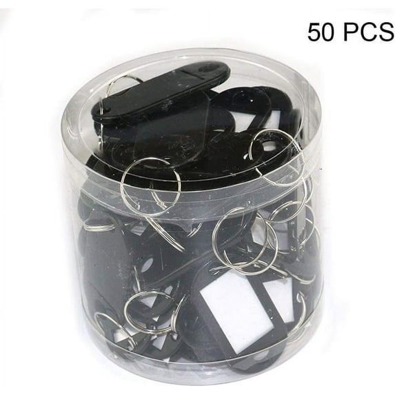 Plastic Key Tags, Key ID Ring Covers with Blank Labels, 50 Pcs, 11 Assorted Colors Optional