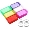 thumbnail image 1 of Plastic Key Tags with Label, 60 Pack Key Chain Tag Identifiers Bulk Colored Tough Keychain Ring Tags for ID Luggage, 6 Assorted Colors, 1 of 4