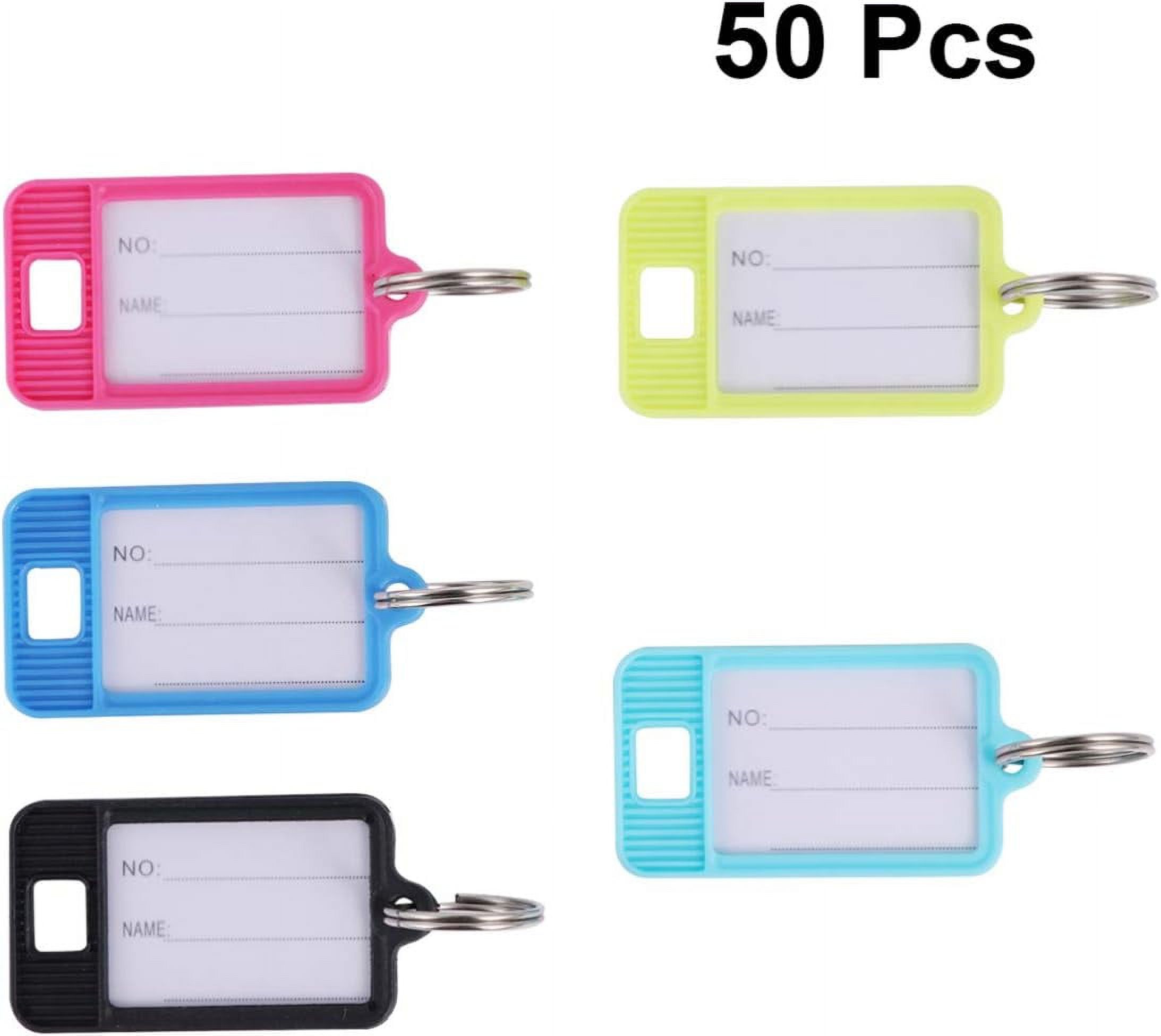 Plastic Keychain Car Keychains 50 pcs Keychain Name Tag Plastic Shape Key Tag Ring Label Window