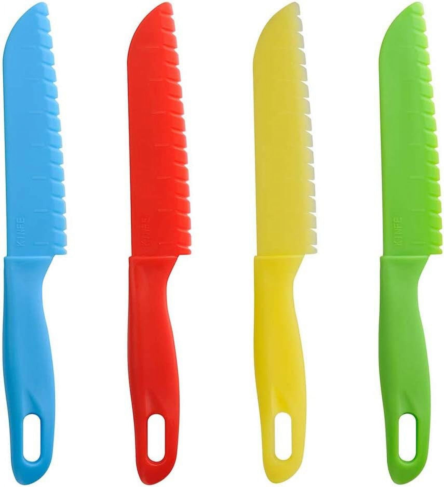 Plastic Kid Kitchen Knife Set,4 Pack Child Safety Knife Children's Safe  Cooking Knives Nylon Knife for Bread Fruit Lettuce Salad BPA-Free -  Walmart.com, image size:1710x1874