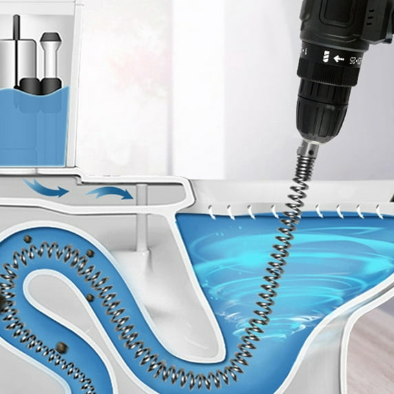 Plastic Kitchen Sewer Dredge Tool 42x28cm 37x25cm Spring Pipe Unblocker Flexible Handle Durable for Clogged Drain Sink Toilet Home Bathroom Outdoor Use