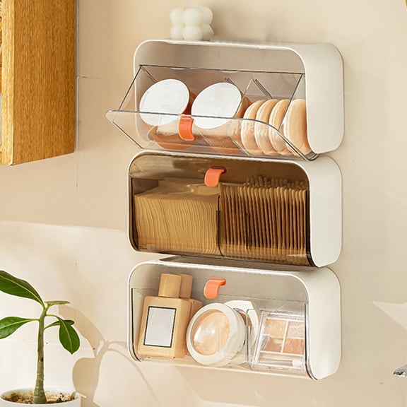 Plastic Kitchen Storage Box Wall Mounted Partition Organizer for Utensils and Spices with Adjustable Dividers and Easy Installation for Home Cooks and Small Spaces Topliu