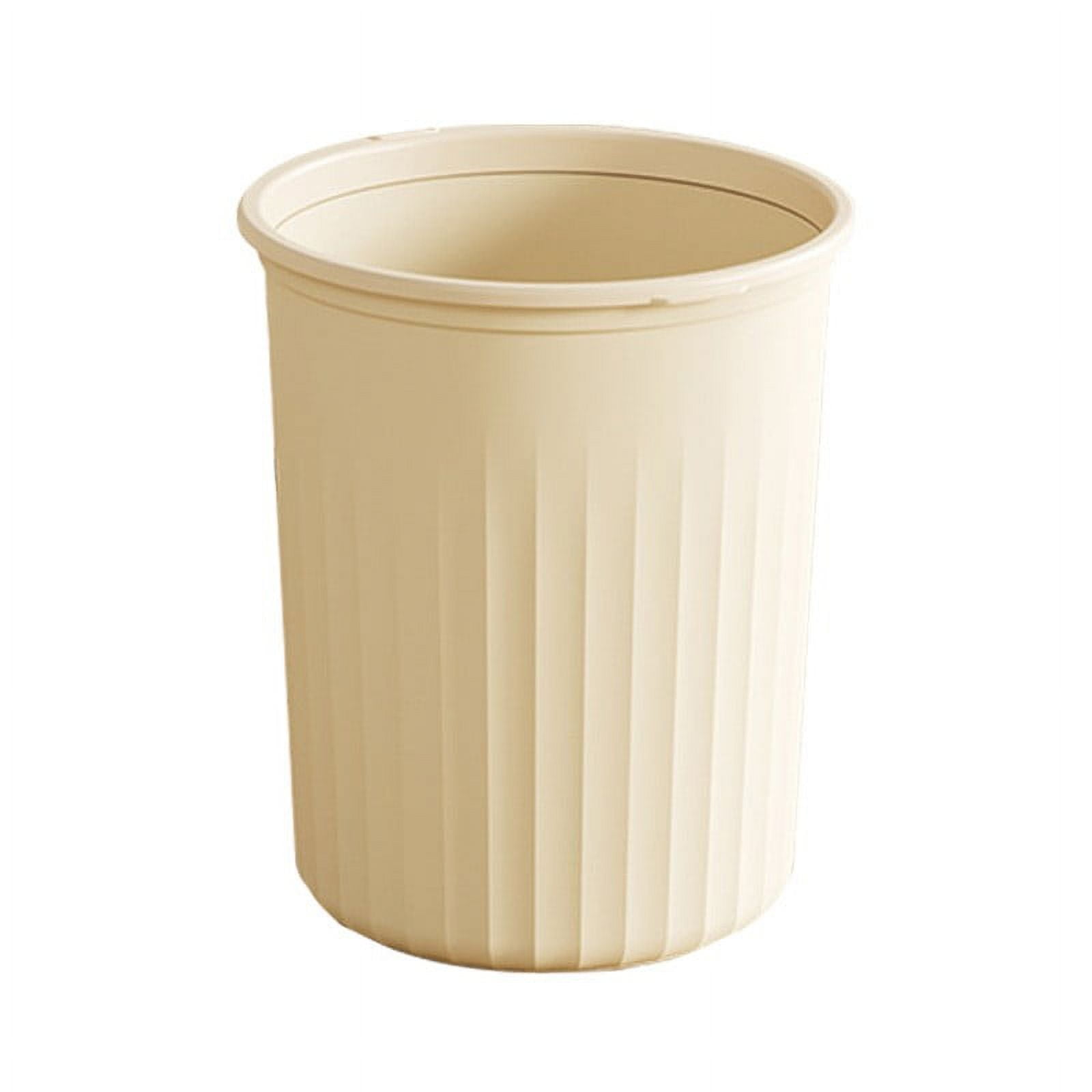 Plastic Kitchen Trash Can,Round Wastebasket with Pressing Ring,Easy-to ...