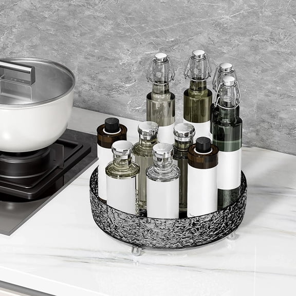 Plastic Kitchen Turntable Organizer for Cabinets - 360 Rotating Spinning Lazy Susan for Pantry, Refrigerator, Countertop - Storage for Spices, Condiments, Baking Supplies, Cosmetics