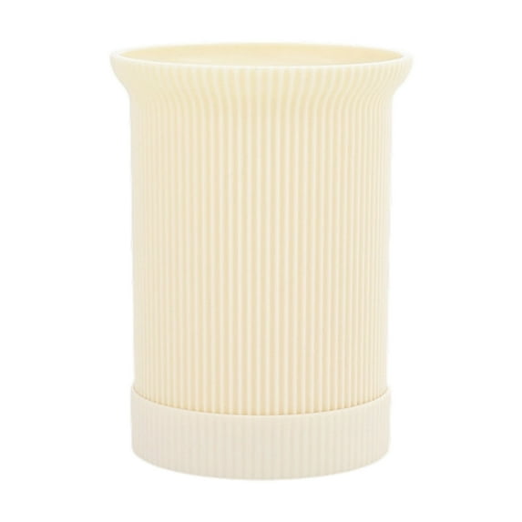 Plastic Kitchen Utensil Holder for Countertop, Cooking Utensil Crocks for Kitchen Counter Decor, Vase for Utensils,4.5X6.1In(Beige)