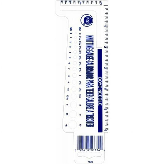 Plastic Knit Gauge-W/6" Ruler & 2" Stitch Measure