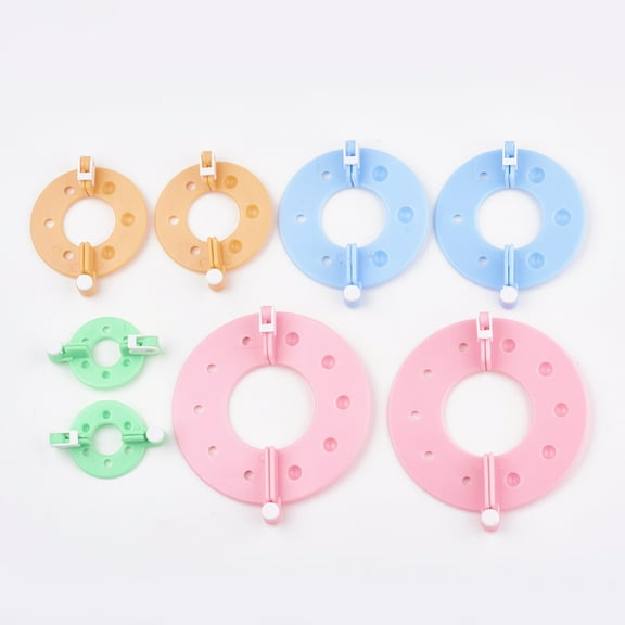 Plastic Knitting Loom for Making Pom Pom Including Instruction Pom Pom Maker Sets Mixed Color 51~99x35~90x12mm 4 colors 2pcs/color 8pcs/set DIY