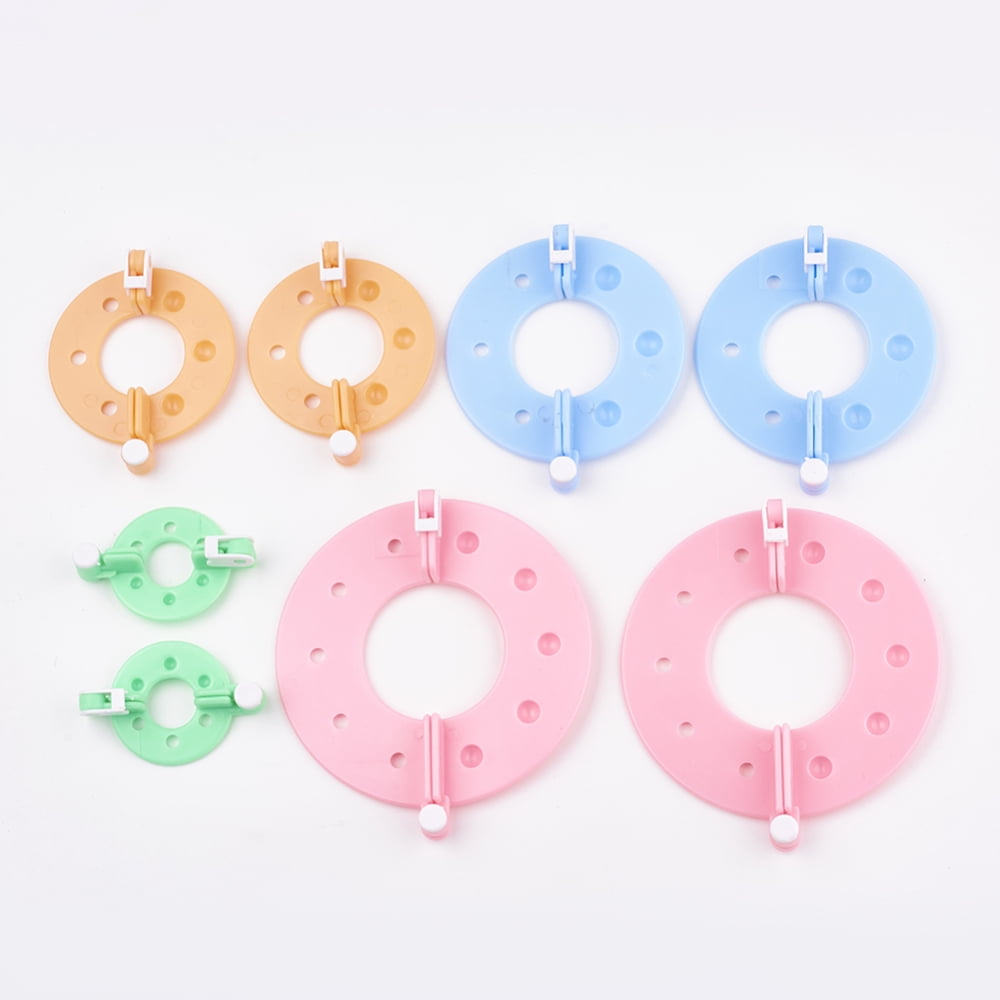 Plastic Knitting Loom for Making Pom Pom Including Instruction Pom Pom Maker sets Mixed color 51~99x35~90x12mm about 4 colors 2pcs/color 8pcs/set
