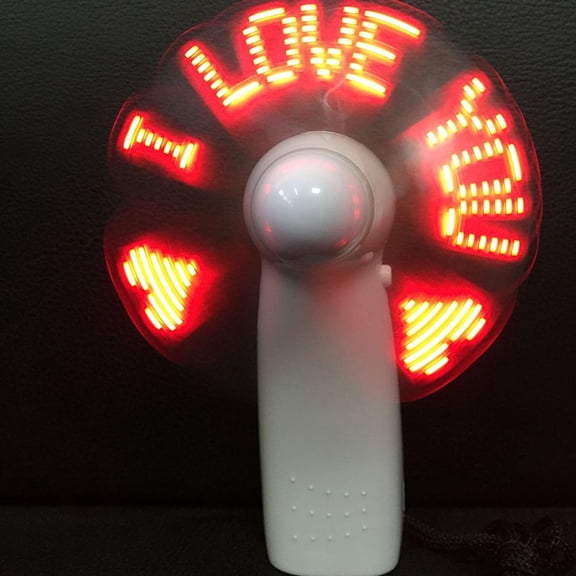 Plastic LED Handheld Mini Fan with Multiple Flash Effects, Three-Speed Adjustment, Quiet Operation for Gatherings, KTVs, and Music Festivals
