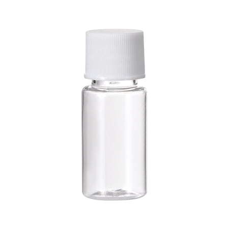 Plastic Lab Chemical Reagent Bottle, 10ml/0.34oz, Wide Mouth Sample Sealing Liquid Storage Container, Transparent 50pcs