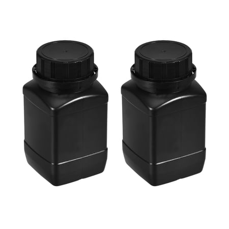 Plastic Lab Chemical Reagent Bottle, 250ml/8.45 oz Wide Mouth Sample Sealing Liquid/Solid Storage Bottles, Black 2 pcs