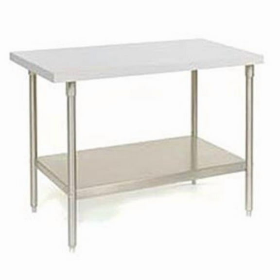 Plastic Laminate Square Edge Workbench with Lower Shelf - Light Gray - 72 x 30 in.