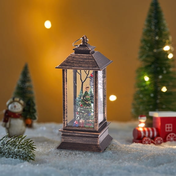 Plastic Lamps Santa Claus Wind Lights Crystal Christmas Decoration Ornament for Indoor Outdoor Holiday Party Decor,12.5x5x5cm,Brown 1Pcs JASKFLY