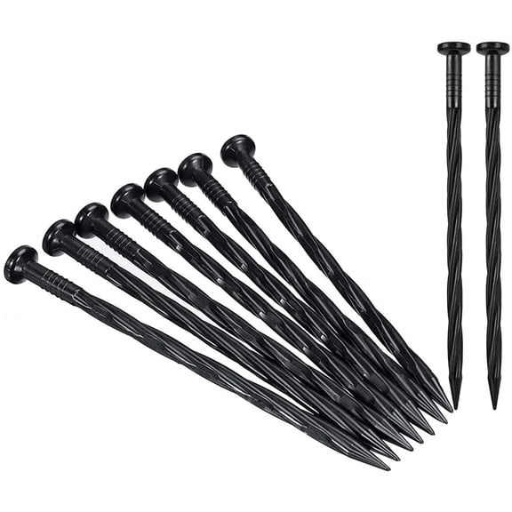 Plastic Landscape Anchoring Spikes 50 Pcs 8 Inch Nylon Spiral Landscape Spikes for Yard, Garden Lawn, Weed Barriers, Artificial Turf, Tent