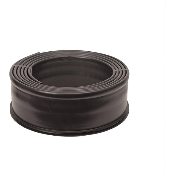 Plastic Landscape Edging Roll with Double Ridge Design, Flexible 5x20-Foot Coil for Gardens, Flower Beds, and Pathways, Black