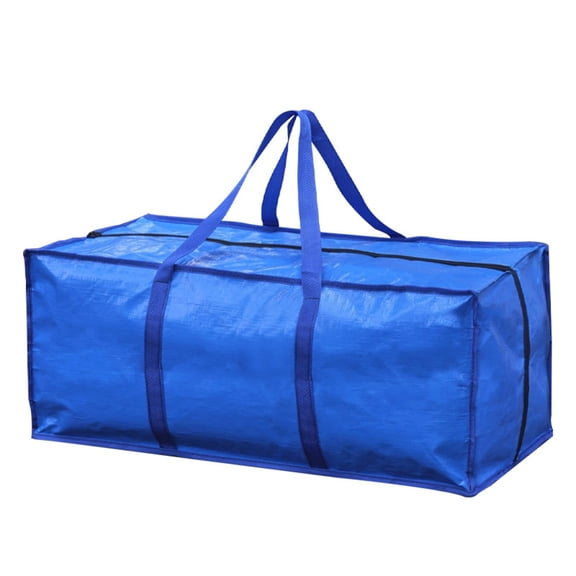 Plastic Large Capacity Folding Waterproof Portable Tote Bag Outdoor Camping Travel Storage Moving Duffle 29.1X15X12In
