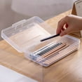 thumbnail image 1 of Plastic Large Capacity Pearl Finish Pencil Box - Clear Stackable Storage Case with Secure Lid, Transparent Organizer for Pens, Markers & Easter Decor Supplies, Durable Desk Stationery Box, Clear, 1 of 9