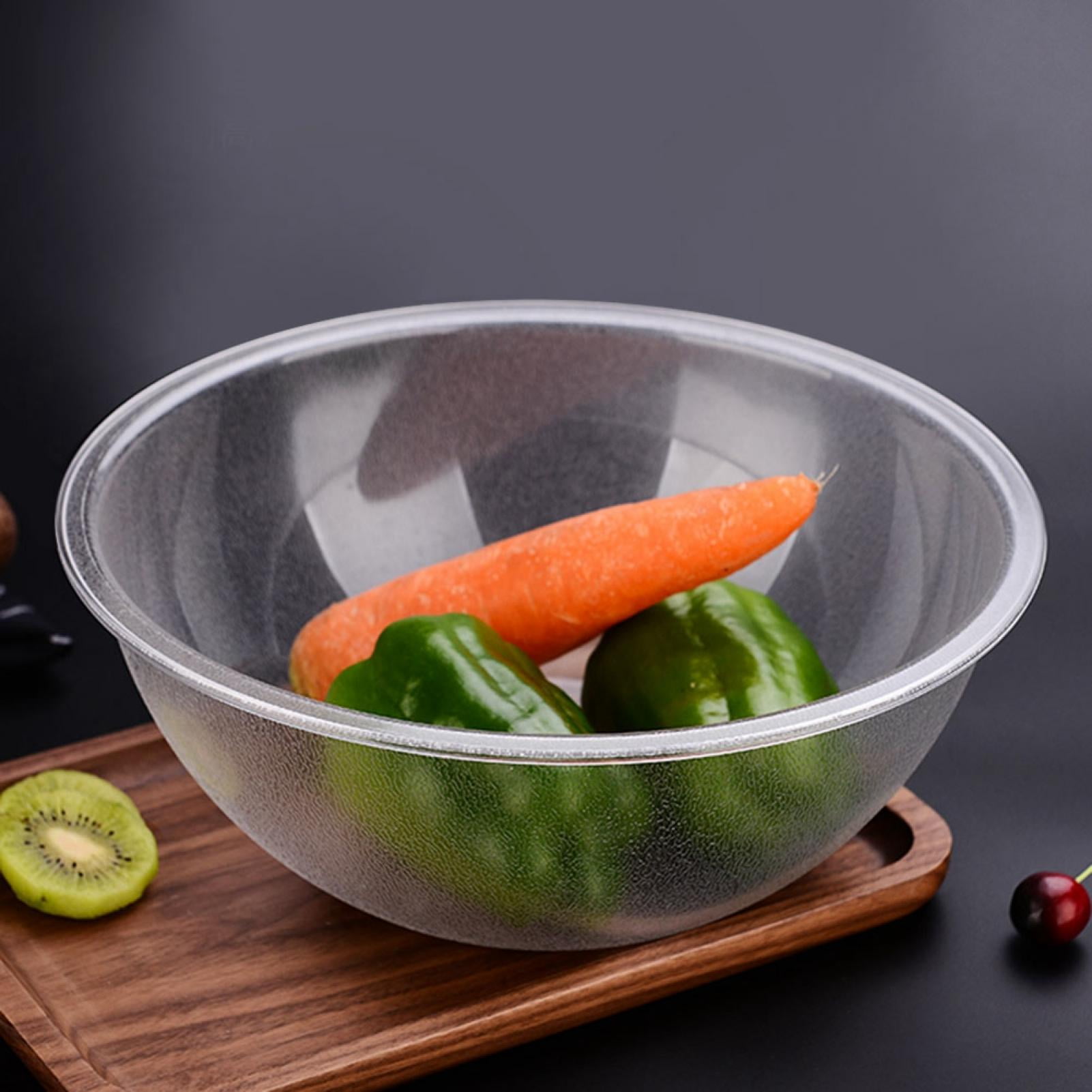 Plastic Large Serving Bowls, Reusable Large Round Clear Acrylic Serving Bowls Salad Fruit Buffet