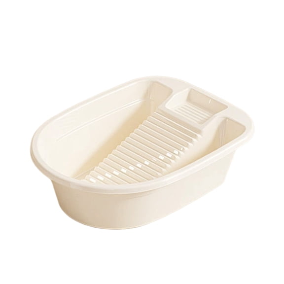 Plastic Laundry Basin Wash Board Integrated Scrubbing Washboard Tub Hand Wash Basin Beige