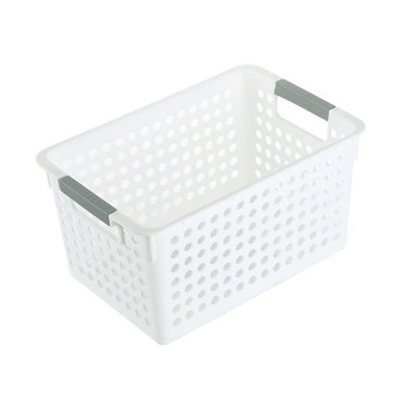 Plastic Laundry Basket with Handle – Multi-Purpose Storage for Home & Dorm, 5 Sizes (White, Lightweight & Ventilated)