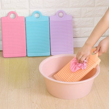 Plastic Laundry Scrubbing Board | Hand Washboard for Clothes | Mini & Large Thickened Design | Portable Household Scrub Tool | Pink Blue Yellow | 31x16.1x2cm | Single Piece