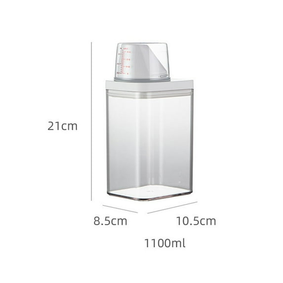 Plastic Laundry Washing Up Powder Container Soap Detergents Storage Box Lid