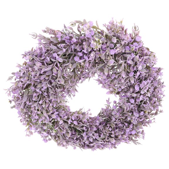 Plastic Lavender Flower Wreath Artificial Hanging Front Door Welcome Spring Ornament