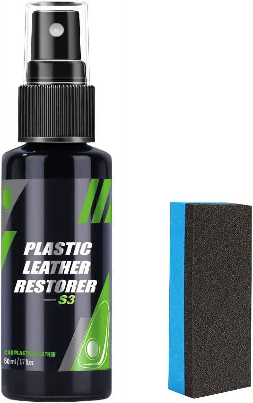  Plastic Leather Restorer - Plastic Leather Restorer & Hydrophobic  Trim Coating, Plastic Leather Restorer Spray, Plastic Restorer for Cars,  Car Exterior Refurbishment Cleaning Agent (50ml, 2 Pcs) : Automotive