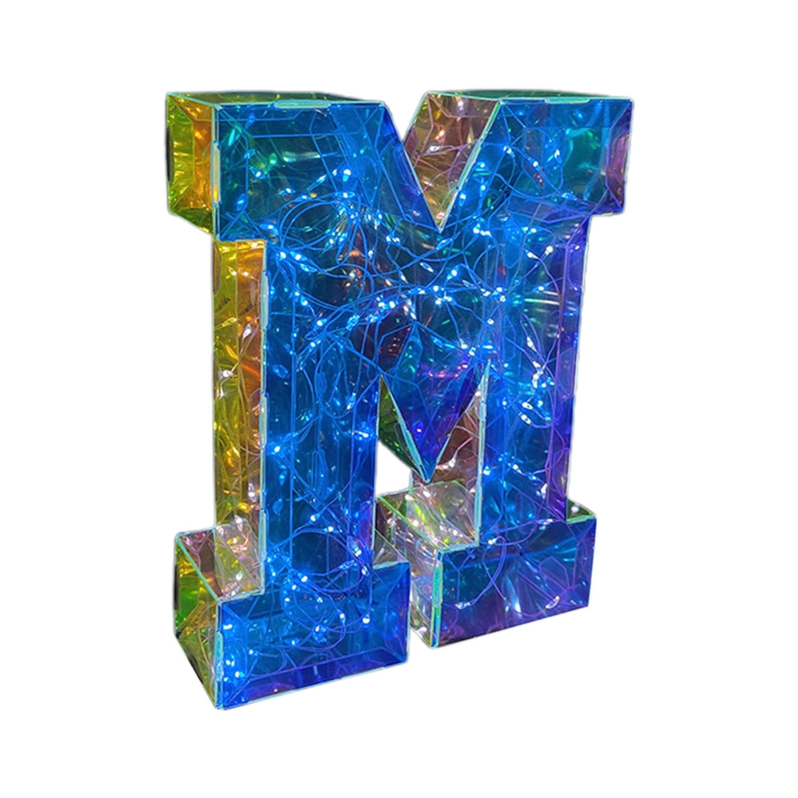 Plastic Led Letter M Light Up Ornament Colorful Alphabet Sign Battery ...