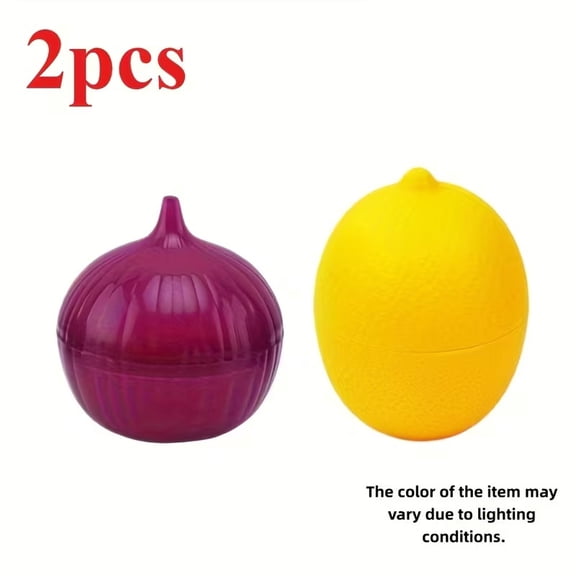 Plastic Lemon Onion Storage Containers 2pcs, Flip Top Multipurpose Freezer Safe Organizer
